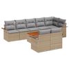vidaXL Gar&eth;s&oacute;fa sett me&eth; p&uacute;&eth;i 9 pcs Drapplita&eth;ur p&oacute;l&yacute;rattan