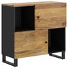 vidaXL Skenkur me&eth; 2 Hur&eth;um 80x33x75 Gegnheill Mang&oacute;vi&eth;ur
