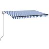 vidaXL Sj&aacute;lfvirkt Skyggni me&eth; LED&Vindskynjara 300x250cm Bl&aacute;r/Hv&iacute;tur