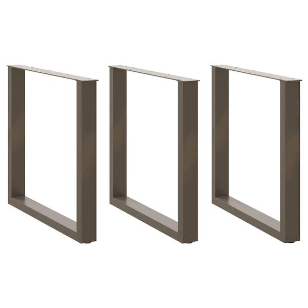 vidaXL bor&eth;stofubor&eth;sf&aelig;tur U-laga 3 stk. &uacute;r n&aacute;tt&uacute;rulegu st&aacute;li 80x(72-73) cm st&aacute;li