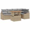 vidaXL Gar&eth;ur bor&eth;sett me&eth; p&uacute;&eth;i 6 pcs Beige og Gr&aacute;tt