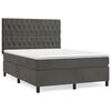 vidaXL H&oacute;lfa&eth; Springr&uacute;m me&eth; D&yacute;nu D&ouml;kkgr&aacute;tt 140x190 cm Flauel