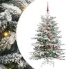 vidaXL Gervi hengdu j&oacute;latr&eacute; Me&eth; LED r&aelig;ma lj&oacute;sum Hv&iacute;tt 150 cm PE og PVC