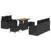 vidaXL Gar&eth;s&oacute;fa sett me&eth; p&uacute;&eth;i 8 pcs Svartur p&oacute;l&yacute;rattan