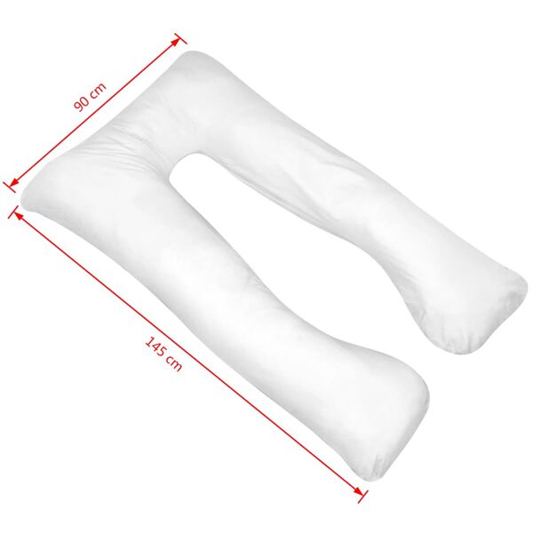 vidaXL Meðgöngupúði 90x145 cm Hvítur