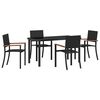 vidaXL Gar&eth;ur bor&eth;sett 5 pcs Svartur Dufth&uacute;&eth;a&eth; st&aacute;l