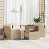 vidaXL Gar&eth;s&oacute;fa sett me&eth; p&uacute;&eth;i me&eth; kodda 7 pcs Drapplita&eth;ur Poly Rattan