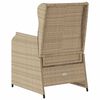 vidaXL Garðbekkur með púði 2 pcs Drapplitaður Poly rattan