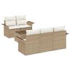 vidaXL S&oacute;fasett me&eth; p&uacute;&eth;i 6 pcs Drapplita&eth;ur p&oacute;l&yacute;rattan