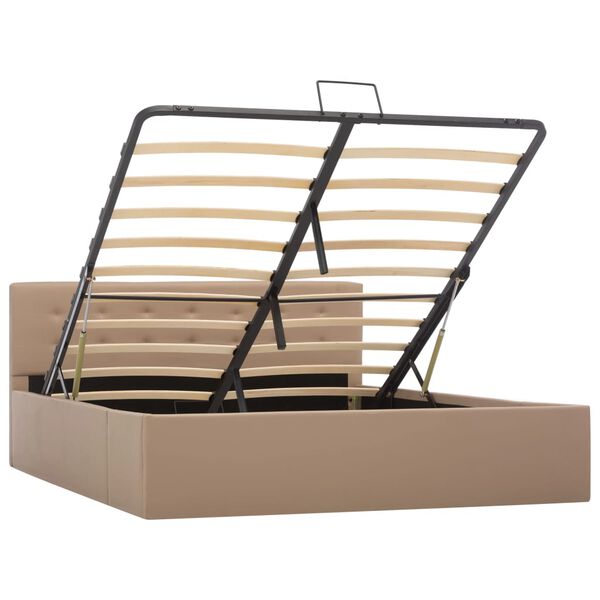 vidaXL V&ouml;kvalyft Geymslur&uacute;mgrind &aacute;n D&yacute;nu Cappuccinobr&uacute;nt 140x200 cm