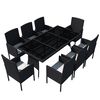 vidaXL 9 Hluta &Uacute;tibor&eth;stofusett me&eth; P&uacute;&eth;um P&oacute;l&yacute;rattan Svart