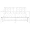 vidaXL Rúmgrind úr Málmi með Höfuðgafli & Fótagafli Hvítur 140x200 cm