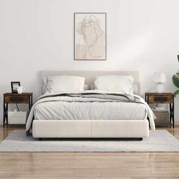 vidaXL Noat&ouml;flu sk&aacute;pur Rau&eth;-eik 41 x 31 x 51 cm Samsettur vi&eth;ur