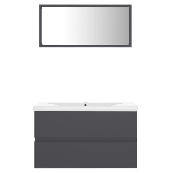 vidaXL Ba&eth;herbergish&uacute;sgagnasett Gr&aacute;r Samsettur Vi&eth;ur