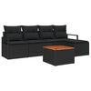 vidaXL Gar&eth;s&oacute;fa sett me&eth; geymslu 6 pcs Svartur p&oacute;l&yacute;rattan