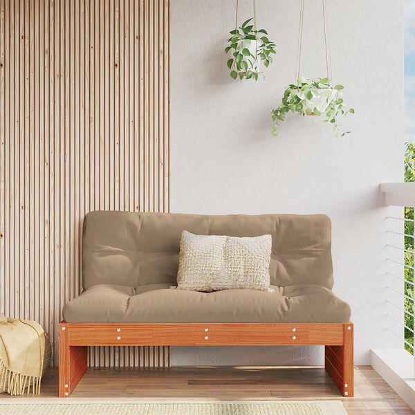 vidaXL Gar&eth;asofa Mi&eth;ja &THORN;&eacute;tt furutr&eacute; VaxBr&uacute;nn 120 x 95 x 69 cm