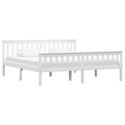 283219 vidaXL Bed Frame White Solid Pinewood 180x200 cm