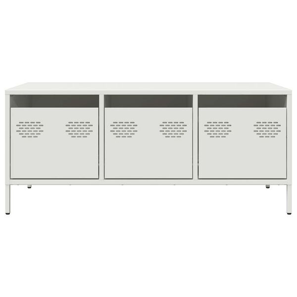 vidaXL s&oacute;fabor&eth; Hv&iacute;tt 101,5x50x43,5 cm Kaldvalsa&eth; st&aacute;l