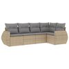 vidaXL 5 Hluta Gar&eth;s&oacute;fasett me&eth; Sessum Drapplita&eth; P&oacute;l&yacute;rattan