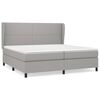 vidaXL H&oacute;lfa&eth; Springr&uacute;m me&eth; D&yacute;nu Lj&oacute;sgr&aacute;tt 200x200 cm Efni