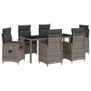 vidaXL Utandyra m&aacute;lt&iacute;fusett 7 pcs PE Rattan og p&uacute;&eth;urlaka&eth; st&aacute;l