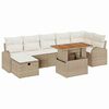 vidaXL Gar&eth;s&oacute;fa sett 8 pcs Drapplita&eth;ur p&oacute;l&yacute;rattan