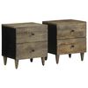 vidaXL n&aacute;ttbor&eth;ssk&aacute;par 2 stk Lj&oacute;sgr&aacute;r 40x33x46 cm Solid Wood Mang&oacute;