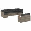 vidaXL 9 Hluta Gar&eth;s&oacute;fasett me&eth; Sessum Gr&aacute;r P&oacute;l&yacute;rattan