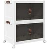 vidaXL staflanlegur geymslukassi me&eth; hj&oacute;lum 2-stig 75 L 64x40x76 cm