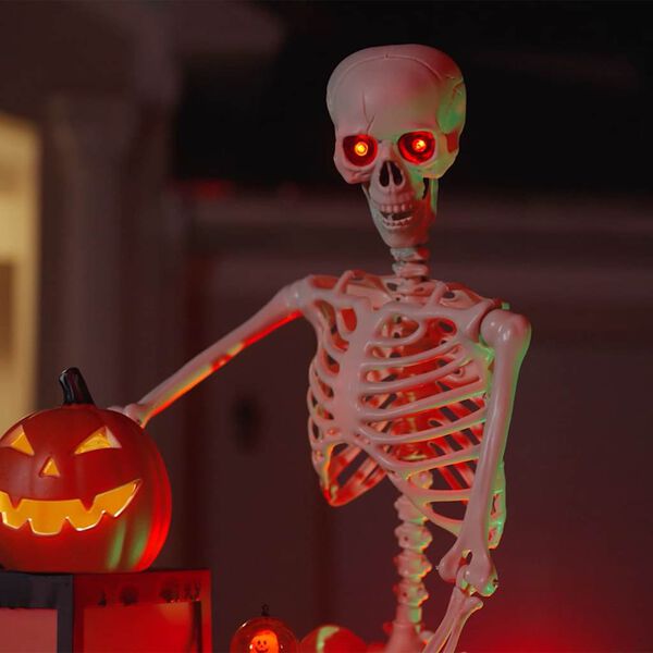 vidaXL Halloween Skeleton Hv&iacute;tt 155 x 38.5 cm Plast