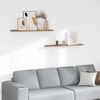 vidaXL Vegghylla me&eth; hillu 2 pcs Br&uacute;nn 100 x 9 x 3 cm Samsettur vi&eth;ur