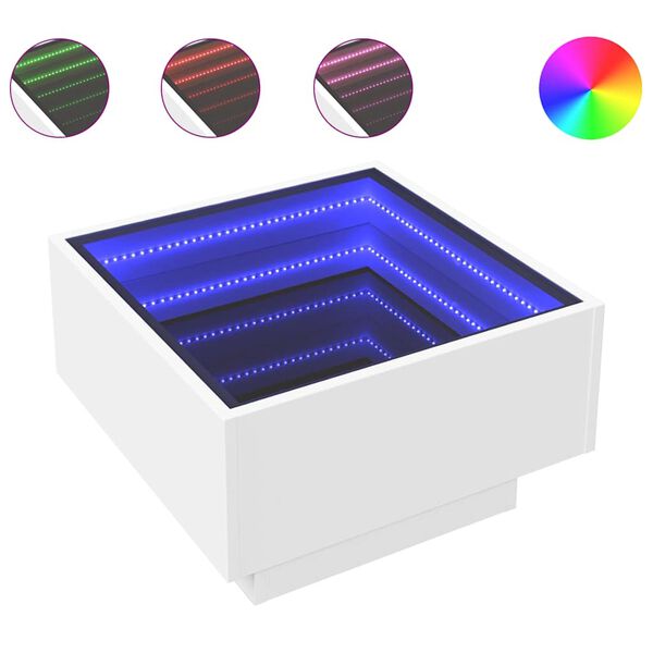 vidaXL S&oacute;fabor&eth; me&eth; LED 50x50x30 cm Hv&iacute;tur Samsettur Vi&eth;ur