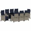vidaXL Gar&eth;ur bor&eth;sett me&eth; p&uacute;&eth;i 9 pcs Gr&aacute;r p&oacute;l&yacute;rattan