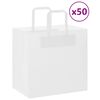 vidaXL Papp&iacute;rspokar 50 stk me&eth; Handf&ouml;ngum Hv&iacute;tir 26x17x25 cm