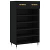 vidaXL Sk&oacute;sk&aacute;pur Svartur 60x35x105 cm Samsettur Vi&eth;ur