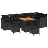 vidaXL Gar&eth;s&oacute;fa sett 9 pcs Svartur p&oacute;l&yacute;rattan