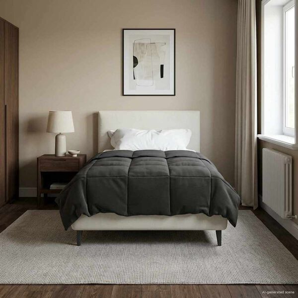 vidaXL Sumars&aelig;ng S&iacute;&eth;la&eth; Antras&iacute;t 155 x 220 cm M&iacute;kr&oacute;f&iacute;ber