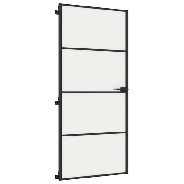 vidaXL Innihur&eth; &THORN;unnur Sv&ouml;rt 93x201,5 cm Hert Gler og &Aacute;l