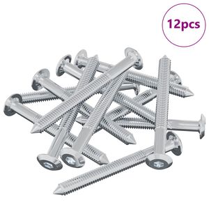 vidaXL Skr&uacute;fa 12 pcs Silfur M6 x 60 mm St&aacute;l