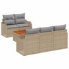 vidaXL Gar&eth;s&oacute;fa sett me&eth; geymslu 6 pcs Beige og lj&oacute;sgr&aacute;r p&oacute;l&yacute;rattan