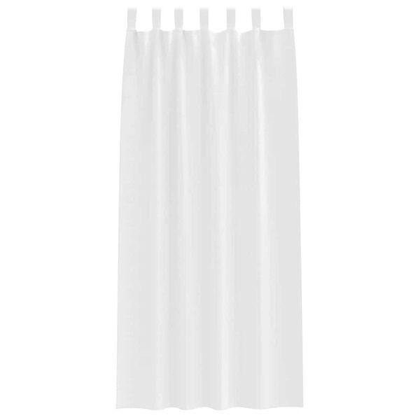 vidaXL Svartgard&iacute;nur me&eth; hringjum 2 pcs Hreint Hv&iacute;tt 225 x 140 cm