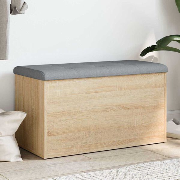 vidaXL geymslubekkur &uacute;r Sonoma eik 82x42x45 cm verkfr&aelig;&eth;ilegt tr&eacute;