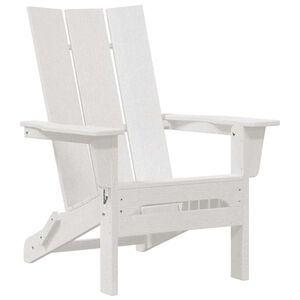 vidaXL Folding Adirondack stóll Hvítt 74.5 x 80.5 x 90cm HDPE
