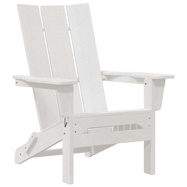 vidaXL Folding Adirondack stóll Hvítt 74.5 x 80.5 x 90cm HDPE