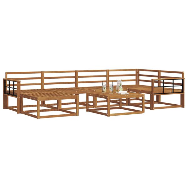 vidaXL &Uacute;ti s&oacute;fasett 7 pcs N&aacute;tt&uacute;rulegur Hrein akas&iacute;utr&eacute;