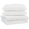 vidaXL S&aelig;ng me&eth; kodda 3 pcs Hv&iacute;tt Microfleece