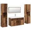 vidaXL 5 stykki ba&eth;herbergish&uacute;sgagnasett Gamall vi&eth;ur Samsettur Vi&eth;ur