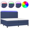 vidaXL H&oacute;lfa&eth; Springr&uacute;m me&eth; D&yacute;nu og LED Bl&aacute;tt 200x200cm Tauefni