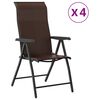 vidaXL Samfellanlegir Gar&eth;st&oacute;lar 4 stk. Br&uacute;nir P&oacute;l&yacute;rattan