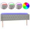 vidaXL LED h&ouml;fu&eth;gafl Lj&oacute;sgr&aacute;tt 183x16x78/88 cm Efni
